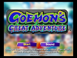 Goemon's Great Adventure (USA) Title Screen